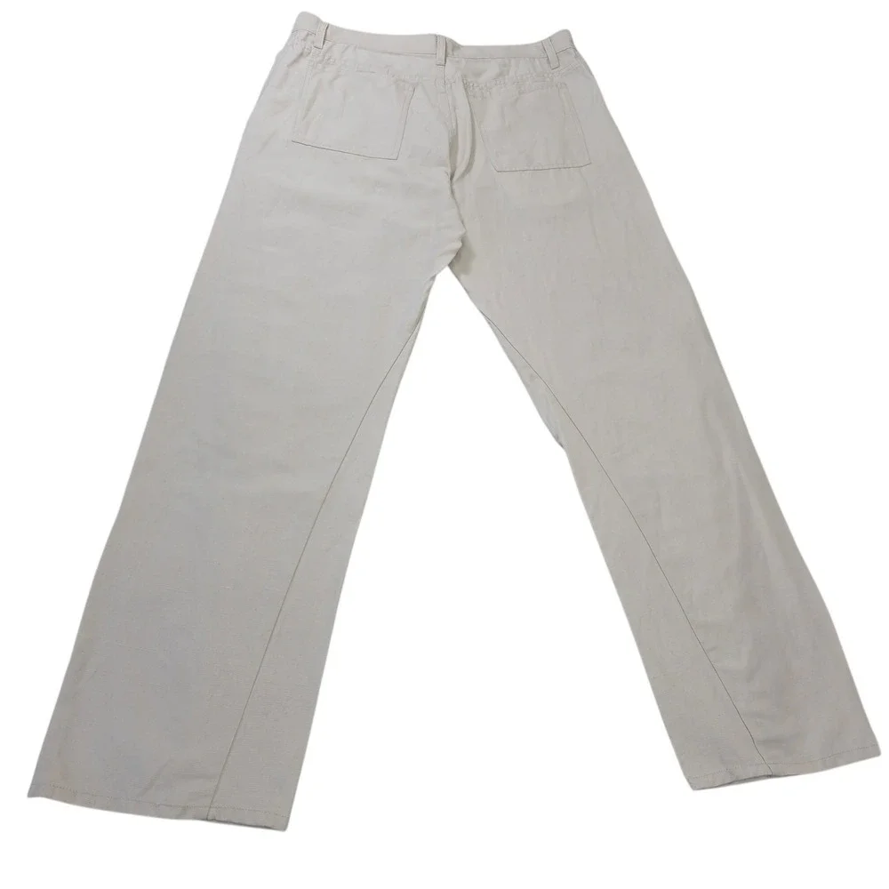 Armani Exchange Mens Khaki Linen Blend Straight Leg‎ Casual Pants Size 36